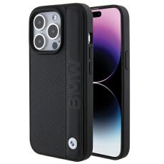 BMW - BMW iPhone 15 Pro Max Mobilskal MagSafe Läder Textured Stripe