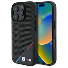 BMW - BMW iPhone 16 Pro Max Mobilskal MagSafe M Perforated Tricolor - Svart