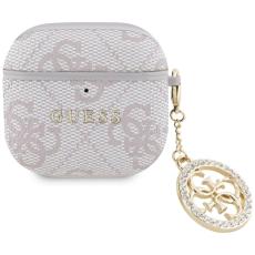 Guess - Guess AirPods 4 Skal 4G Strass Charm - Rosa