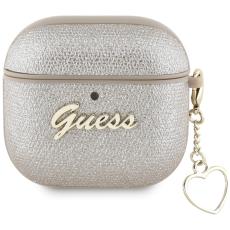 Guess - Guess AirPods 4 Skal Metallic Script Charm - Guld