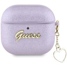 Guess - Guess AirPods 4 Skal Metallic Script Charm - Lila