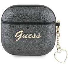 Guess - Guess AirPods 4 Skal Metallic Script Charm - Svart