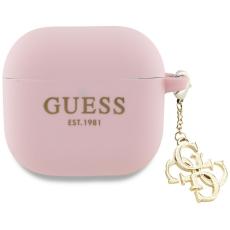 Guess - Guess AirPods 4 Skal Silikon 4G Charm - Rosa