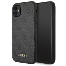 Guess - Guess iPhone 11 Mobilskal MagSafe 4G Metal Gold Logo - Grå
