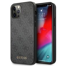 Guess - Guess iPhone 12 / 12 Pro Mobilskal MagSafe 4G Metal Gold Logo - Grå