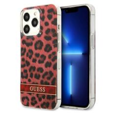 Guess - Guess iPhone 13 Pro / 13 Mobilskal MagSafe Leopard - Röd