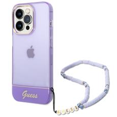 Guess - Guess iPhone 14 Pro Mobilskal MagSafe Translucent Pearl Strap