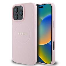Guess - Guess iPhone 15 Pro Max Mobilskal MagSafe MagSafe Grained Ring - Rosa