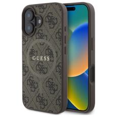 Guess - Guess iPhone 16 Mobilskal MagSafe 4G Ring Classic - Brun