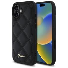 Guess - Guess iPhone 16 6.1 Mobilskal MagSafe Quiled Metal Logo - Svart