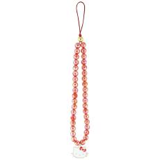 Hello Kitty - Hello Kitty Mobilrem Pearls Kitty Head Charm – Röd