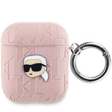 KARL LAGERFELD - Karl Lagerfeld AirPods 1/2 Skal Monogram Karl Head - Rosa