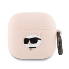 KARL LAGERFELD - Karl Lagerfeld AirPods 4 Silikonskal Choupette Head 3D - Rosa