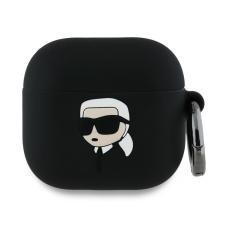 KARL LAGERFELD - Karl Lagerfeld AirPods 4 Silikonskal Karl Head 3D - Svart