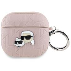 KARL LAGERFELD - Karl Lagerfeld AirPods 4 Skal Monogram Karl & Choupette Head - Rosa