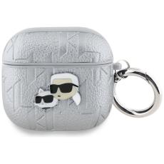 KARL LAGERFELD - Karl Lagerfeld AirPods 4 Skal Monogram Karl & Choupette Head - Silver