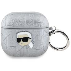 KARL LAGERFELD - Karl Lagerfeld AirPods 4 Skal Monogram Karl Head - Silver