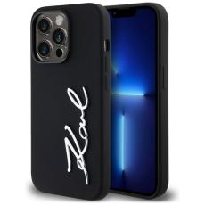 KARL LAGERFELD - Karl Lagerfeld iPhone 14 Pro Skal MagSafe Metal Script Svart