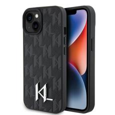 KARL LAGERFELD - Karl Lagerfeld iPhone 15 Mobilskal MagSafe Leather Monogram Hot Stamp