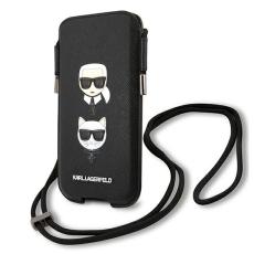 KARL LAGERFELD - Karl Lagerfeld Universal Mobilväska 6.7" Saffiano Ikonik Head Svart
