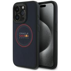 Red Bull - Red Bull iPhone 15 Pro Mobilskal MagSafe Leather Red Ring - Marinblå