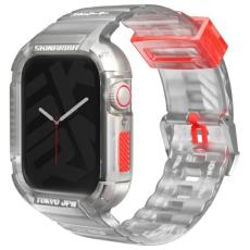 Skinarma - Skinarma Apple Watch 44/45mm Armband med Skal Saido - Clear