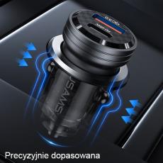 USAMS - USAMS Billaddare C35 USB+USB-C 45W Fast Charge (US-CC175) – Lila