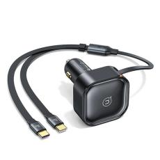 USAMS - USAMS C41 Billaddare 30W 2xUSB-C med Kabel - Svart