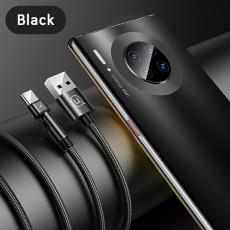 USAMS - USAMS Flätad kabel U60 2A USB-C roterbar 1m (US-SJ477) - Svart