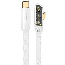USAMS - USAMS Iceflake USB-C/USB-C Kabel vinkel 100W 2m SJ587 (US-SJ587) - Vit