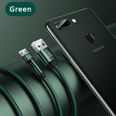 USAMS - USAMS Kabel flätad roterbar U60 2A microUSB 1m grön SJ478USB02