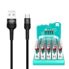USAMS - USAMS Kabel flätad U26 microUSB set 1m svart SJ312MC01