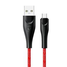 USAMS - USAMS Kabel flätad U41 microUSB 1m röd SJ393USB02