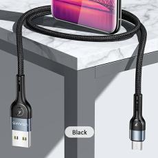 USAMS - USAMS Kabel flätad U55 2A microUSB 1m svart SJ450USB01