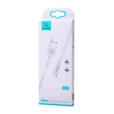 USAMS - USAMS Kabel platt U2 microUSB 1.2m vit SJ201MIC02