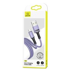 USAMS - USAMS Kabel U52 microUSB 2A Snabbladdning 1m lila SJ435USB04