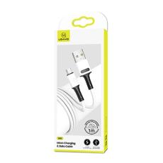 USAMS - USAMS Kabel U52 microUSB 2A Snabbladdning 1m vit SJ435USB01