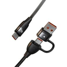 USAMS - USAMS Kabel U85 2xUSB-C/USB-A 1.2m 100W svart SJ654USB01