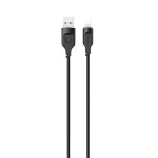 USAMS - USAMS Lithe Series Lightning Kabel 2,4A 1,2 m SJ565USB01 - Svart
