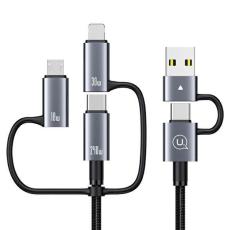 USAMS - USAMS Sufeng Kabel 6-i-1 Fast Charging 240W 1.2m Digital Display Svart