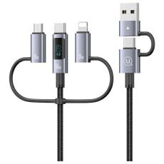 USAMS - USAMS Sufeng Kabel 6-i-1 Fast Charging 60W 1,2m Display - Svart