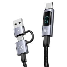 USAMS - USAMS Sufeng Kabel 6-i-1 Fast Charging 60W 2m Display - Svart
