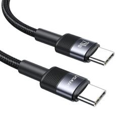 USAMS - USAMS SY Series USB-C/USB-C Kabel flätad 240W 1,2 m SJ727USB01 – Stål