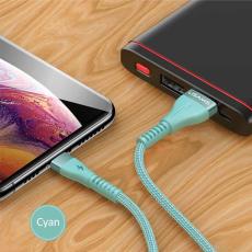 USAMS - USAMS U33 Lightning Kabel flätad 1,2 m 2A SJ360USB02 - Blå