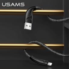 USAMS - USAMS U41 Lightning Kabel flätad 1 m SJ391USB01 - Svart