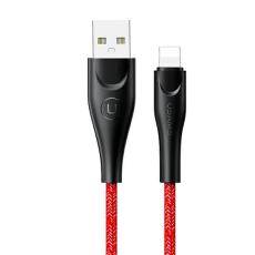 USAMS - USAMS U41 Lightning Kabel flätad 3 m SJ397USB02 - Röd