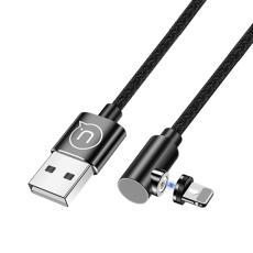 USAMS - USAMS U54 Lightning Kabel vinkel magnetisk 1 m SJ444USB01 - Svart