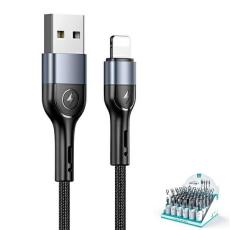 USAMS - USAMS U55 Lightning Kabel flätad set 1 m SJ448ZJ01 - Svart