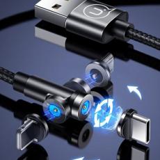 USAMS - USAMS U59 Lightning Kabel magnetisk 2,1A 1 m SJ472USB01 - Svart