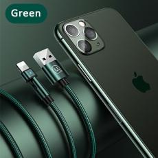 USAMS - USAMS U60 Lightning Kabel flätad roterbar 1 m SJ476USB02 - Grön